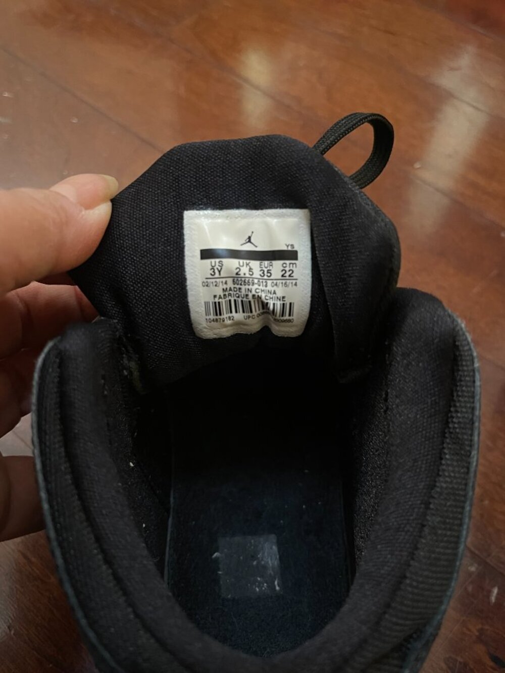 Nike Jordan Flight Origin BP Black Youth Size 3Y Sneakers - Picture 6 of 7
